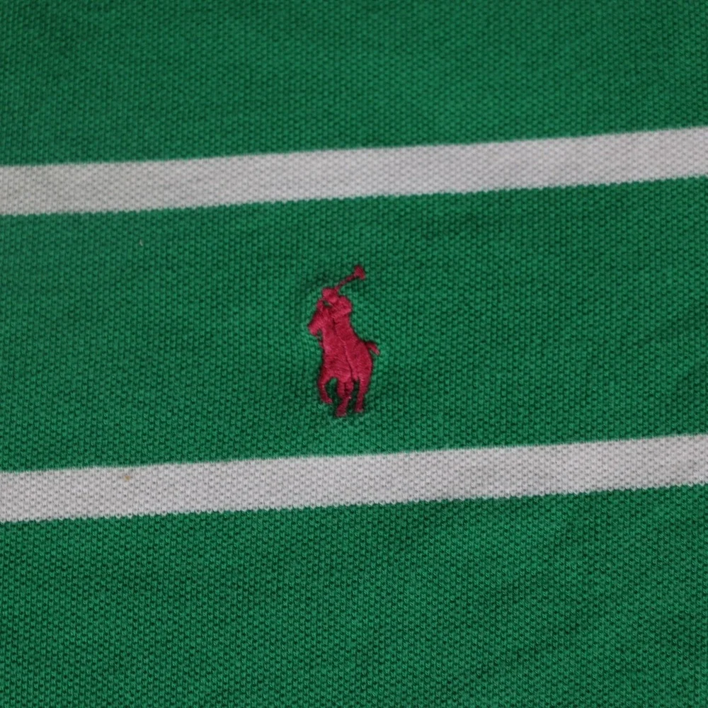 Polo Ralph Lauren Men's 2XB Big Green White Striped Polo Shirt Red Pony